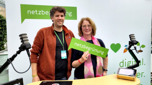 Tabea Rößner, MdB (rechts), und Norbert Tretkowski, Netzbegrünungsmitglied (links)